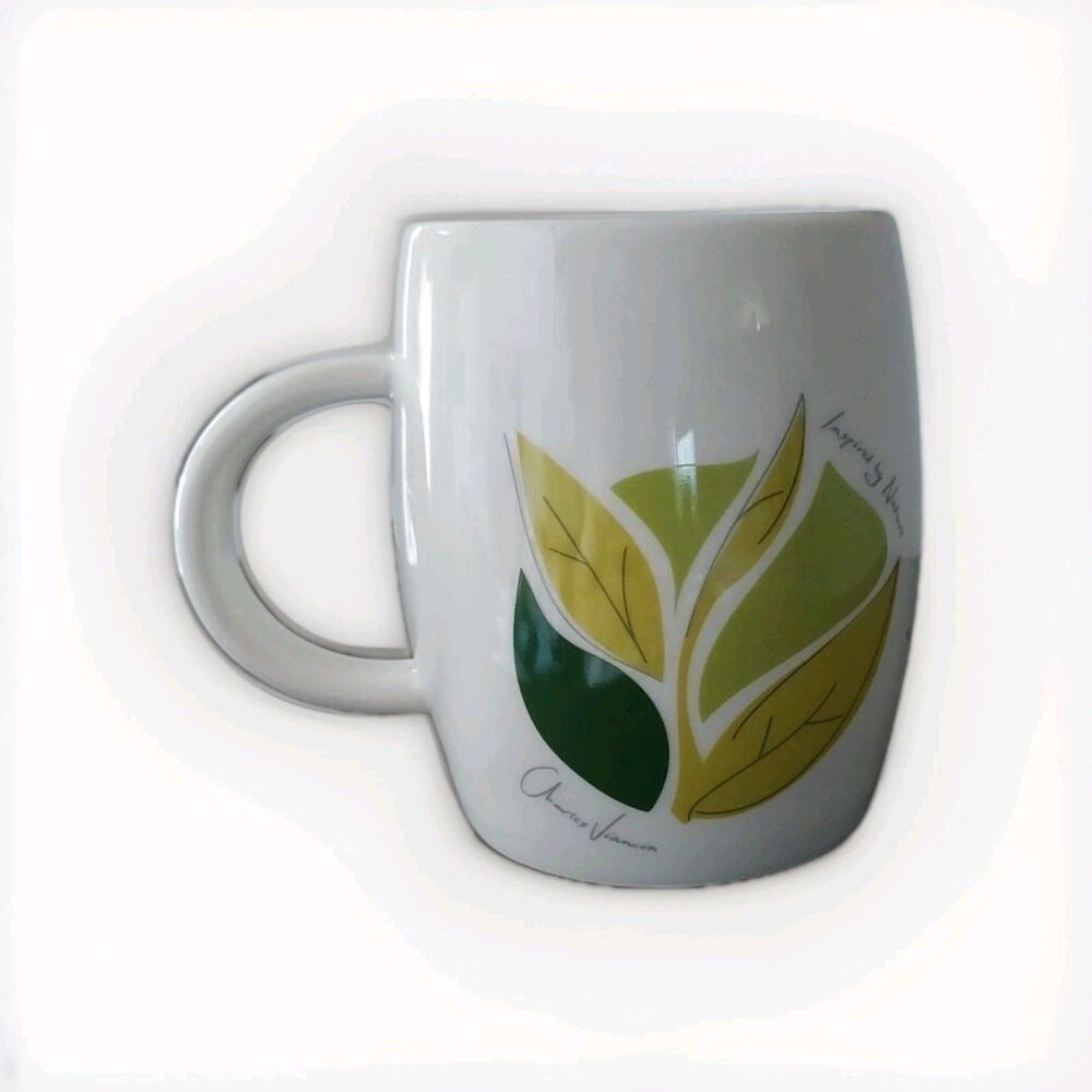 Charles Viancin Inspired by Nature Coffee Tea Mug Green Leaves 4"